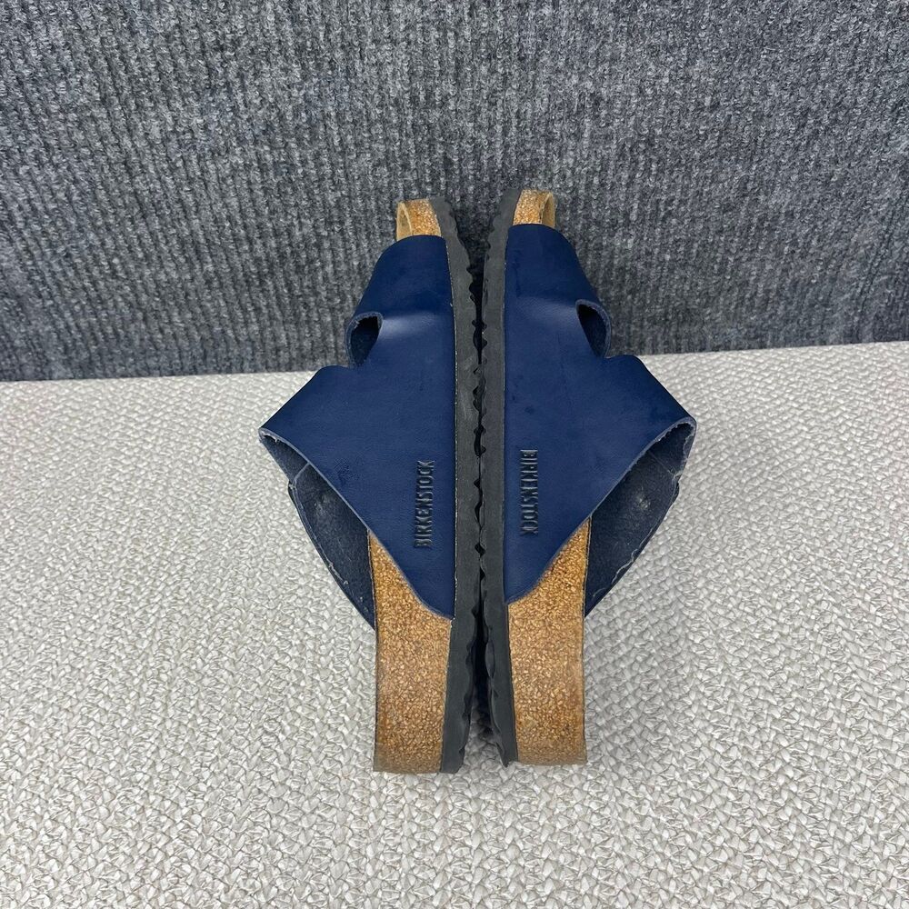 Birkenstock Arizona Navy Blue Leather Sandals Slide Mens Size 9 US / 42 EU - Picture 5 of 7